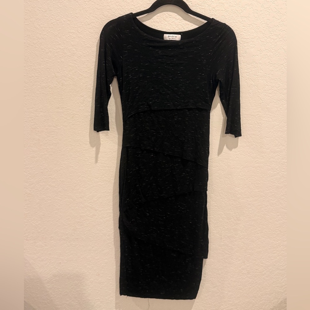 Bailey 44 Black Layered Midi Dress